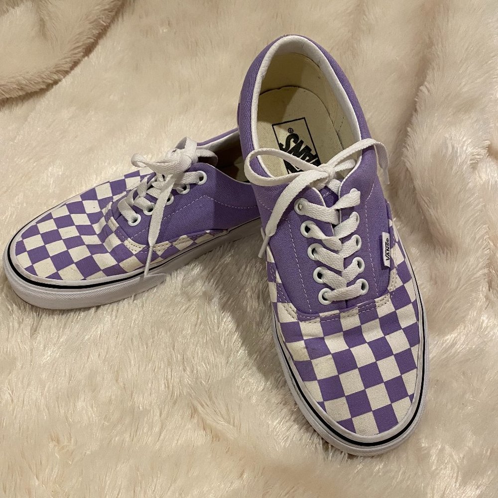Vans Purple Checkerboard comfy cushion lace up Size 8 womens, Size 6.5 men